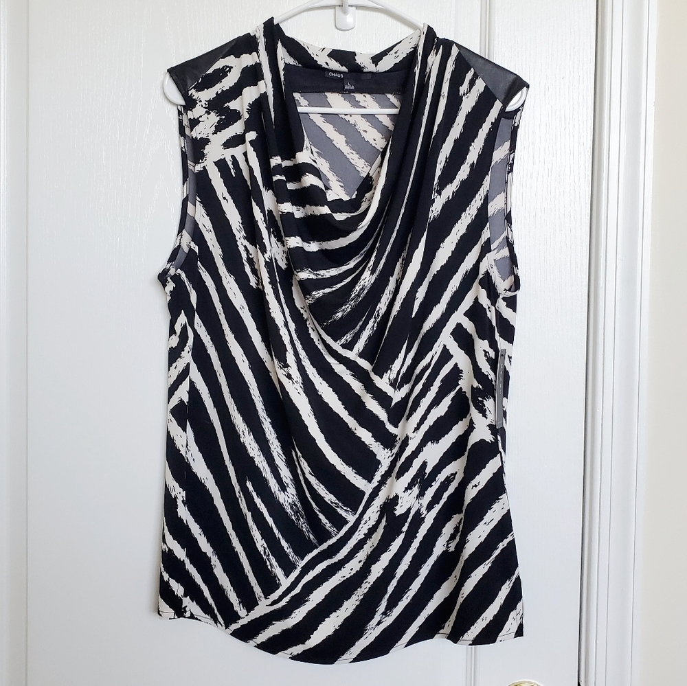 Zebra Stripe Sleeveless Top